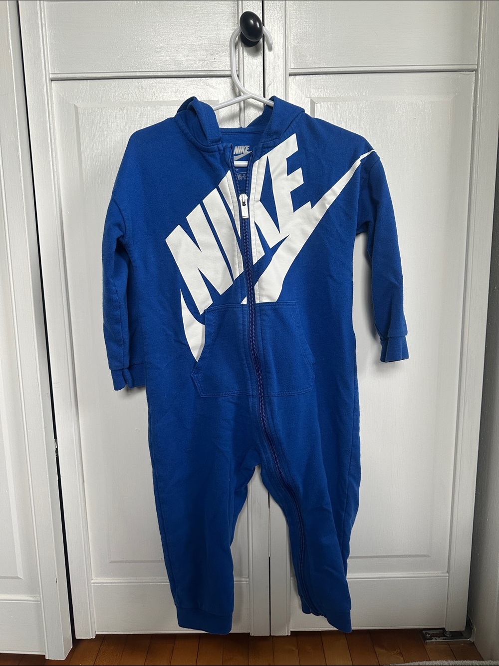 Nike Royal Blue Hooded One-Piece with White Logo